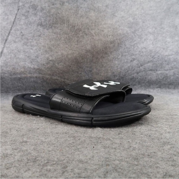 Under Armour Shoes Mens 11 Sandal Slides Ignite Comfort Adjustable Cushion Black - Picture 3 of 5